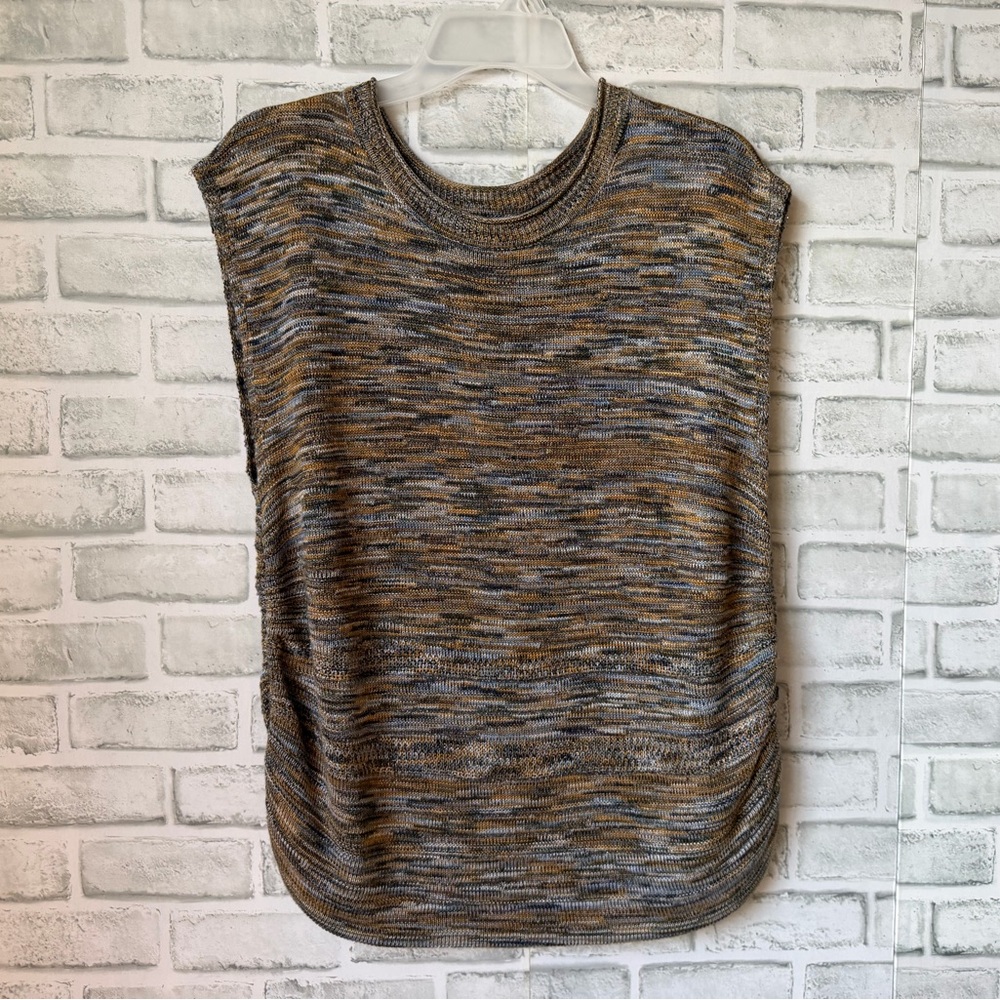 Democracy Sleeveless Knit Top Size Large Multicolor Ruched Sides NWT - Picture 4 of 16
